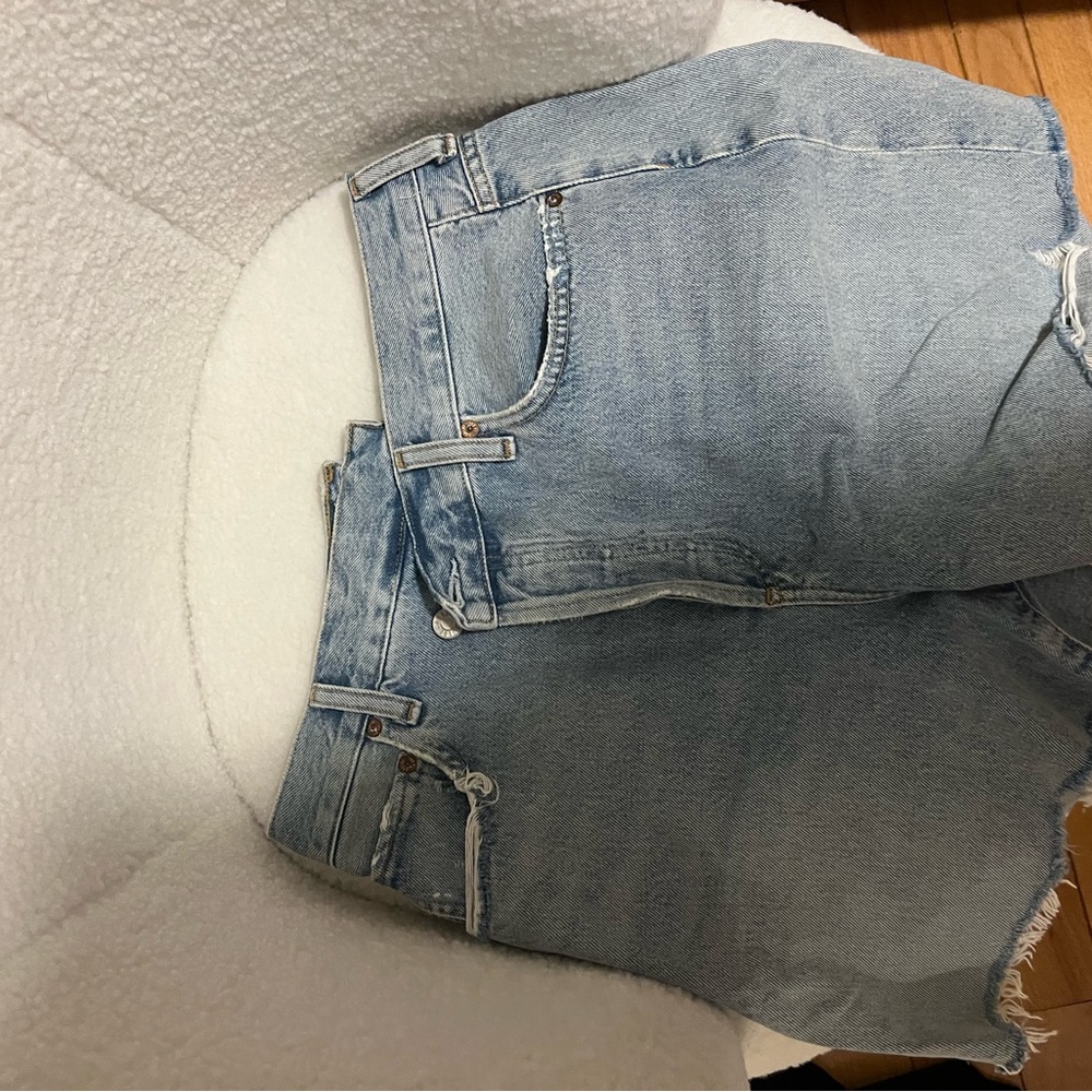 Agolde criss cross jean shorts